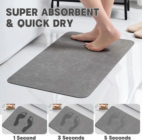 YIHOUSE Dark Grey Bath Mat Rug Sets 3 Piece,Thin Bathroom Rugs Fit Non Slip Bathroom Mat Quick Dry, Absorbent Rubber Bath Mats for Bathroom Floor,Shower