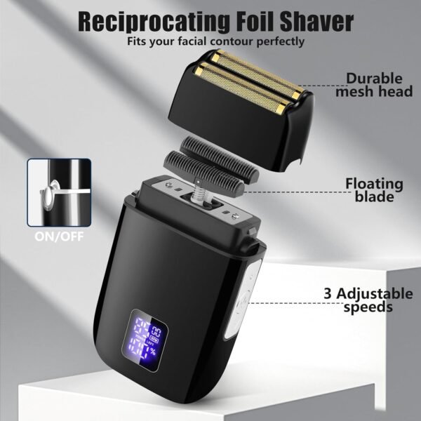 Professional Hair Clippers and Trimmer Set for Men, Beard Trimmer & Foil Shaver & Nose Trimmer Kit, Cordless Mens Clippers and Grooming Kit for Hair Cutting, Beard Styling, Home, Barber