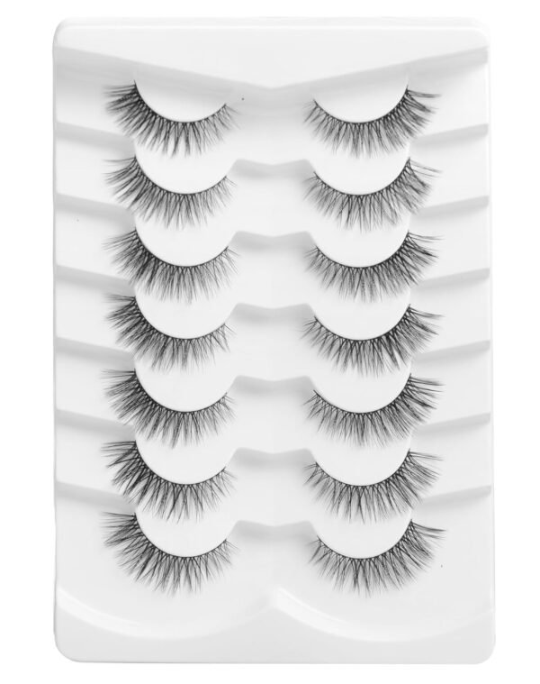 71DS5zJLz1L._SL1500_.jpg Onlyall Natural Lashes Wispy Lashes Natural Look False Eyelashes Natural Flared Eyelashes False Eye Lashes Soft Fluffy Lashes 7 Pairs DK53