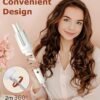 Auto Hair Curler, Automatic Curling Iron with 4 Temperature & 3 Timer, Automatic Shut-Off, Anti-Scald, Anti-Tangle Rotating Curling Wand for Hair Styling, White