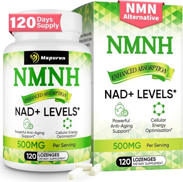 NMNH (Dihydronicotinamide Mononucleotide),NMN Supplement Alternative, 500mg per Serving NAD Supplement to Boost NAD+ Levels As We Age, NMNH for Anti-Aging, Energy, Focus, 120 Count (120 Servings)