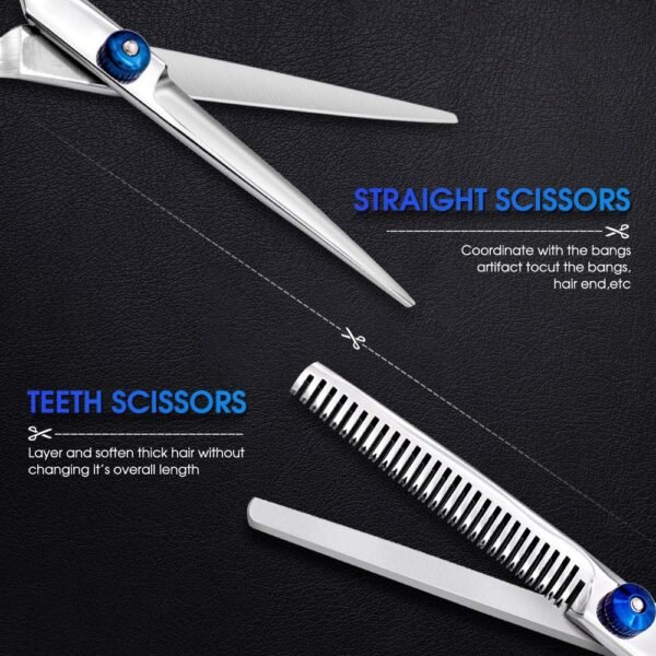 71DaBMUOsuL._SL1000_.jpg Hair Cutting Scissors Kits, 10 Pcs Stainless Steel Hairdressing Shears Set Professional Thinning Scissors For Barber/Salon/Home/Men/Women/Kids/Adults Shear Sets