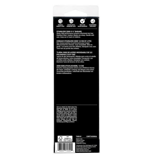 Tweezerman Stainless 2000 Styling Shears, 5.5 - Hair Scissors for Women and Men