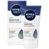NIVEA MEN Sensitive Face Lotion with SPF 15, Broad Spectrum Sunscreen, 3 Pack of 2.5 Fl Oz Tubes