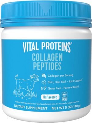 71Dq64V0FzL._AC_SL1500_.jpg Vital Proteins Collagen Peptides Powder Supplement for Skin Hair Nail Joint Health or Support - Hydrolyzed Collagen - Unflavored, 7 Servings