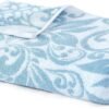 Modern Threads Trefoil Filigree 6-Piece 100% Cotton Towel Set – Reversible Yarn Dyed Jacquard – Includes 2 Bath Towels, 2 Hand Towels, 2 Washcloths – Absorbent, Quick Dry, Soft & Durable – Sky Blue
