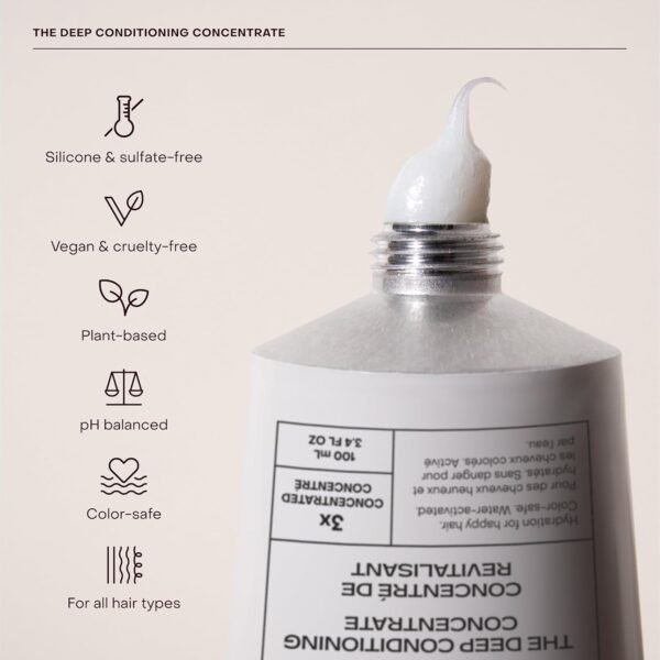 The Deep Conditioning Concentrate, Hydrating and Smoothing for Dry, Damaged, or Frizzy Hair, Hair Mask, Plant-Based, Vegan, 3.4 fl oz