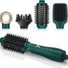 71EEWibNbQL._AC_SL1500_.jpg IG INGLAM Hair Dryer Brush, 4-in-1 Detachable Blow Dryer Brush, Ionic Diffuser Hair Dryer & Styler Volumizer with Oval Titanium Barrel, One-Step Hot Air Blowout Brush, Dark Green