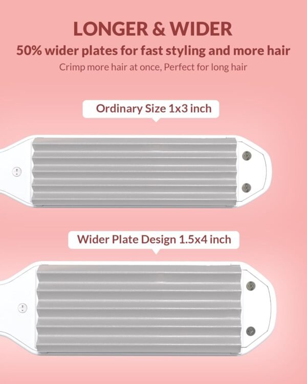 71EFnykg76L._AC_SL1500_.jpg Hair Crimper for Women, Dmriektu Crimping Iron for Volumizing Fluffy Hairstyle, Crimper Hair Iron with Ceramic Hair Styling Tools for Women Girls Adjust Temp Dual Voltage Auto Off