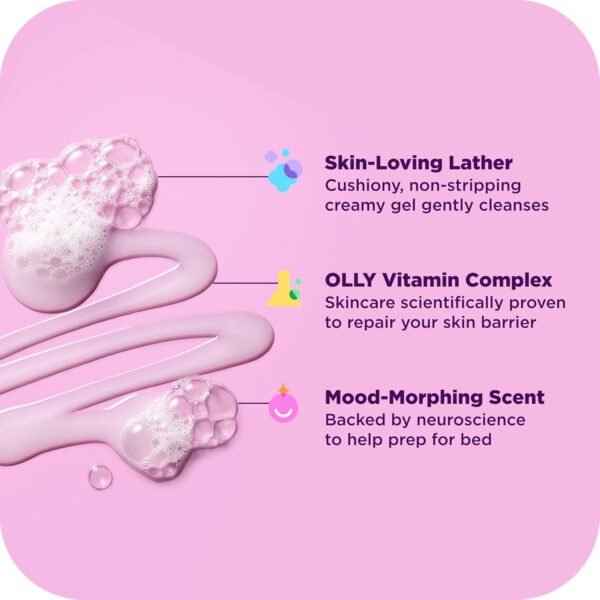 OLLY Renew Body Wash with Vitamin D, Retinol & Botanicals – Nourishing Cleanser for Skin Barrier Repair, Deep Hydration, Jasmine Bergamot Scent, 17oz