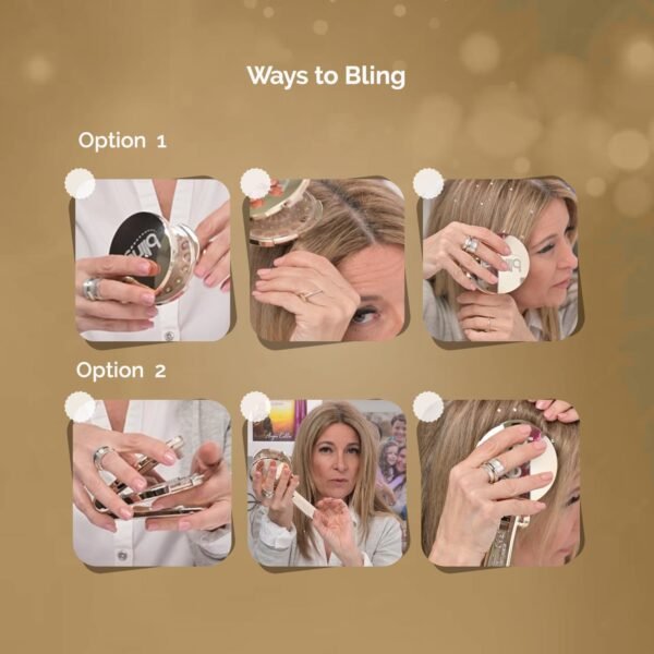 71ETceeMzbL._SL1500_.jpg blinger® Shimmer Starter Set with Gold-Plated blinger Styling Tool & 90 Precision-Cut Glass Crystals | Precision-Cut Glass Crystal Bedazzler for Hair & Skin