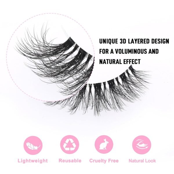 71EUKDuVCPL._SL1500_.jpg KSYOO False Eyelashes Cat Eye Lashes Wispy Lashes Clear Band V1 Russian Strip Lashes That Look Like Extensions D Curl Cat Eye Lashes Natural Look Faux Mink 3D Fluffy Russian Strip Eyelashes