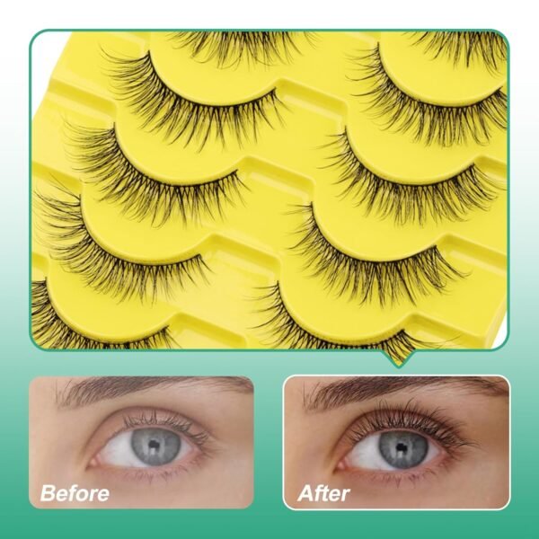 71EWA8fuHKL._SL1500_.jpg False Eyelashes Natural Look Strip Lashes Cat Eye Fake Eyelashes Soft False Lashes by GEMERRY, 10pairs