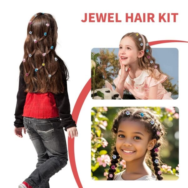 Hair Gem Stamper Kit, Hair Jewels for Hair Styling Tool with Reusable Shining Diamonds, Hair Accessories for Girls, Hair Bling Styling Set, Birthday Gifts Toys for Girls Ages 3 4 5 6 8-12