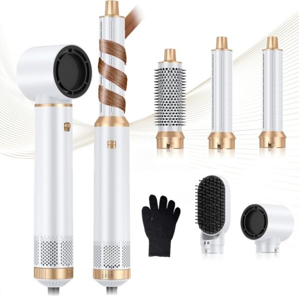 Hair Dryer Brush 5 in 1, Negative Ion Blow Dryer Brush Set Upgrade Hot Air Brush As A Gift for Straight/Curl/Drying/Smoothing Air Styler Curling Wrap Air Curler, Curling Iron Hair Styling Tools