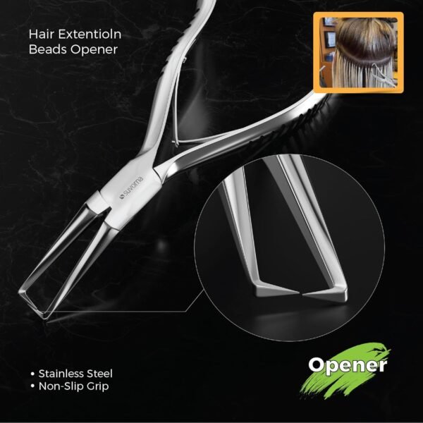 Hair Extension Tools & Microlinks Hair Extensions Kit for Micro link & Micro Ring - Beads Opener, Beads Closener & Needle Hook Tool Kit - Japanese Steel Professional Hair Loop & Styling Tool
