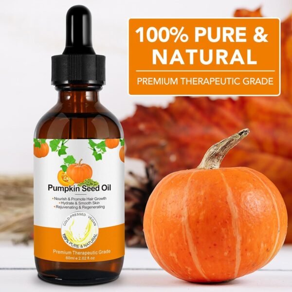 71EvxBLlbrL._SL1500_.jpg Pumpkin Seed Oil for Hair Growth 60ML, Organic Pure Pumpkin Essential Oil for Hair, Eyebrow & Eyelash Growth, Skin Care, Scalp Massage