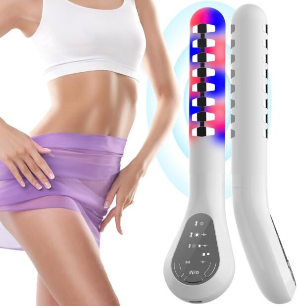 Red Light Therapy Wand, Red & Blue Light Therapy Device with Heating Function