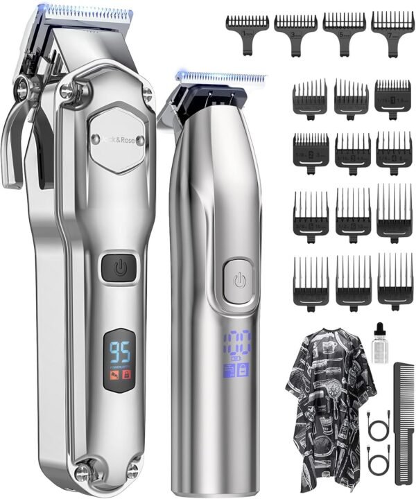 71Ex0HcwseL._AC_SL1500_.jpg Jack & Rose Clippers and Trimmers Set, Cordless Hair Clippers for Men, Barber Clippers Set