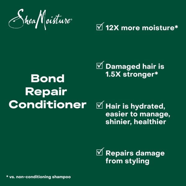 SheaMoisture Bond Repair Conditioner Amla Oil Strengthens and Repairs Hair Bonds with Hydroplex Technology and Amla Oil For Less Breakage with Restorative HydroPlex Infusion 13fl oz