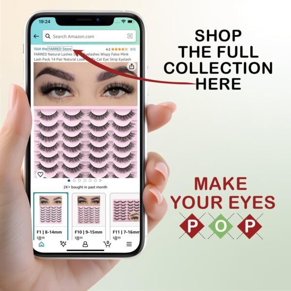 71FaF3u437L._SL1500_.jpg FARRED Natural Lashes Short Eyelashes Wispy False Mink Lash Pack 14 Pair Natural Look Fluffy Cat Eye Strip Eyelash Small Fake Lashes Full Pestañas Sets for MUA and Beginners Daily Makeup (F1 | 8-14mm)