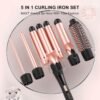 71Fe4guXhL._AC_SL1500_.jpg Curling Iron Set 5 in 1,MAXT Curling Wand Set Interchangeable Triple Barrel Curling Iron and Curling Brush Ceramic Barrel Wand Curling Iron(0.35”-1.25”)
