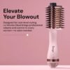 L'ANGE HAIR Le Volume Elevé 65MM 2-in-1 Titanium Brush Dryer | Dry and Style | Unique Teardrop Shape Barrel | 3 Heat Settings | 360° Vented Airflow | Ionic Technology for Frizz-Free Styling (Blush)