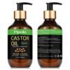 Cold Pressed Unrefined Castor Oil - 100% Pure, Hexane-Free for Hair Growth, Thicker Eyelashes & Eyebrows, Skin Moisturizer, 20 fl. oz