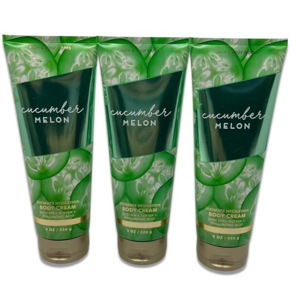 Bath & Body Works Cucumber Melon Ultimate Hydration Body Cream 8oz - Pack of 3