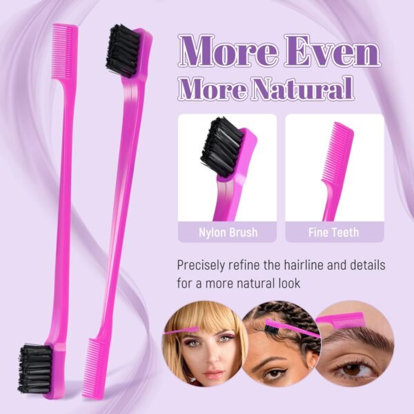 Wig Brush Comb Set, 6pcs Professional Styling Extension Brush Kit with Travel Size for Human and Synthetic Hair