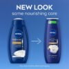 NIVEA Nourishing Care Body Wash with Nourishing Serum, Moisturizing Body Wash for Women, Enriched with Provitamin B5 and Vitamin E, 20 Fl Oz Bottle