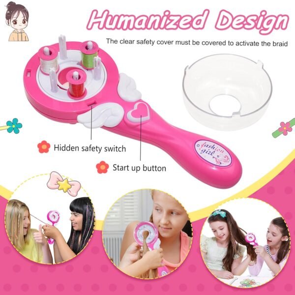 71GC6XWXjaL._SL1500_.jpg Automatic Hair Braider - Electric Hair Braiding Machine for Kids, DIY Hair Decorations Styling Tools Kit - Perfect Gifts for Teen Girls