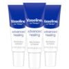 Vaseline Lip Therapy Advanced Healing 3-Pack – White Petroleum Moisturizing Lip Balm for Extremely Dry Lips, 0.35 Oz Ea