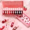 10 Colors Lip Tint Stain Set, Korean Moisturizing Lip Gloss Velvet Mini Liquid Lipstick, Multi-Use Lip and Cheek Tint, Non-Stick Cup, Lightweight, Long-Lasting Waterproof Lips Makeup