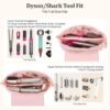 PACKISM Hair Tools Travel Bag - Quilted Twill for Dyson Airwrap & Shark Flexstyle Full Size Kits with Heat Resistant Mat, Fit General Curling Irons/Flat Straighteners - Rose Pink