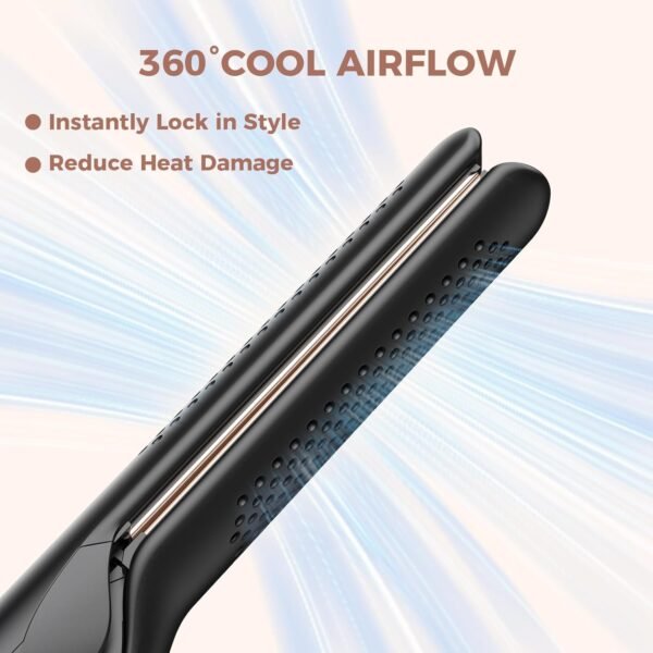 71GjLVbQwjL._AC_SL1500_.jpg 2-in-1 Hair Straightener and Curler, 360° Cool Airflow, 20 Million Negative Ions, LCD Display, 3 Temperature Settings, Anti-Scald, Dual Voltage, Women Gifts, for Women Short Hair Dual for Travel