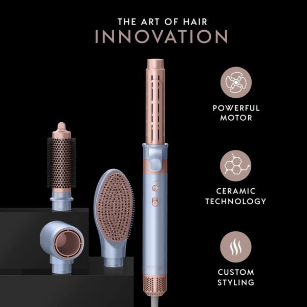 71GzQdKgwBL._AC_SL1500_.jpg INFINITIPRO by CONAIR DigitalAIRE Multi Hair Styler, Air Styling System for Curls, Waves, Blowouts & Volume, 4 Attachments to Personalize Your Look Plus Storage Bag, Light Blue