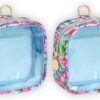 Yarnic Small Makeup Bag Clear Cosmetic Bag for Purse, Mini Makeup Travel Case, Travel Essentials for Women, 2 Pack, Tropical