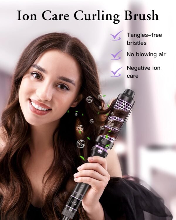 71HB-VMcelL._SL1500_.jpg 5 in 1 Curling Iron, Curling Wand Set with Thermal Brush, Flat Iron Hair Straightener, 3 Ceramic Irons (0.35"-1"), 13 Adjustable Temps, Hair Curler Waver with Heat Resistant Mat, Glove, Clip
