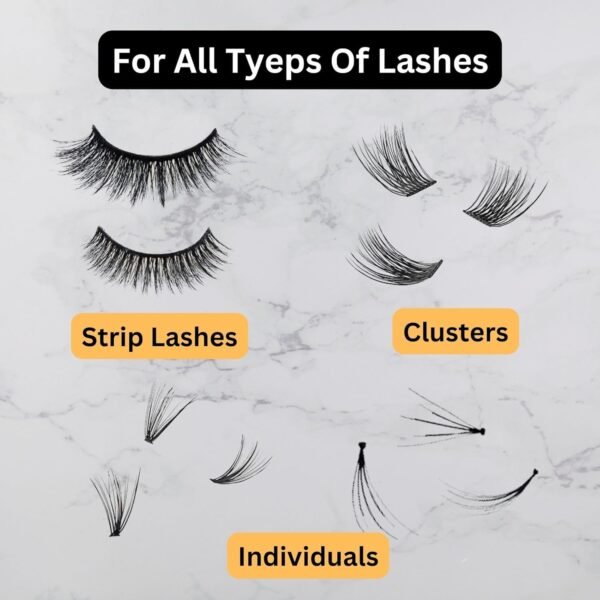 UOG Eyelash Adhesive Glue - Super Strong Hold for Up to 5 Days | Waterproof, Allergy-Free, and Odorless | Brush-On False Lash Extension Glue with All-in-One Formula | No Irritation or Itching (Black)