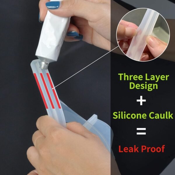 Mofason Silicone Shower Splash Guard, Clear Bathtub Corner Splash Guard, Bathroom Shower Water Guard with Adhesive for Fixing, Can Be Used in Washbasin, Tubs, Sinks Etc - 2Pack