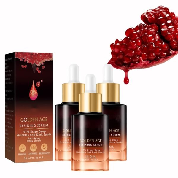 Golden Age Refining Serum, Anti-Aging Serum, Collagen Boost Anti Ageing Essential Serum, Anti-Wrinkle Serum Erase Lines & Wrinkles, Firms Skin for All Skin Types (3pc)