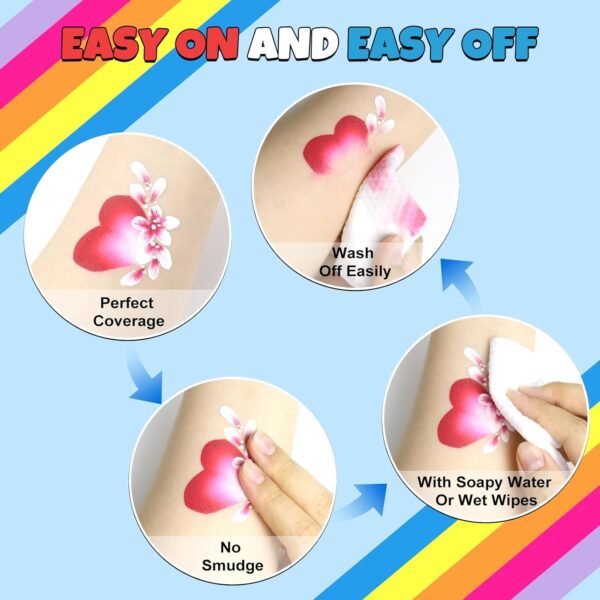 Professional Face Painting Kit for Kids & Adults, Split Cake Face Paint Palette 12 x 10gm with Stencil, One Stroke Non Toxic Rainbow Body Paint Set for Halloween & Christmas Makeup