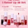 71HablX-rPL._SL1500_.jpg Tinted Lip Oil & Lip Stain Set, Korean Makeup, Smudge-Proof,Long-Wearing, 2-in-1 Cheek and Lip Tint with Moisturizing, High-Shine, Lightweight & Non-Sticky for Dry Lips, Cruelty-Free & Vegan