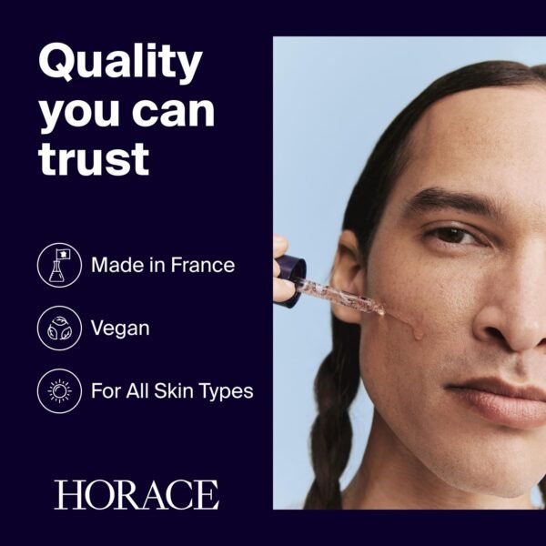 HORACE Bio-Retinol + Argireline Peptide Face Serum for Men - For Wrinkles, Dark Spots and Elasticity - Vegan Skin Care for All Skin Types - Unscented, 30ml