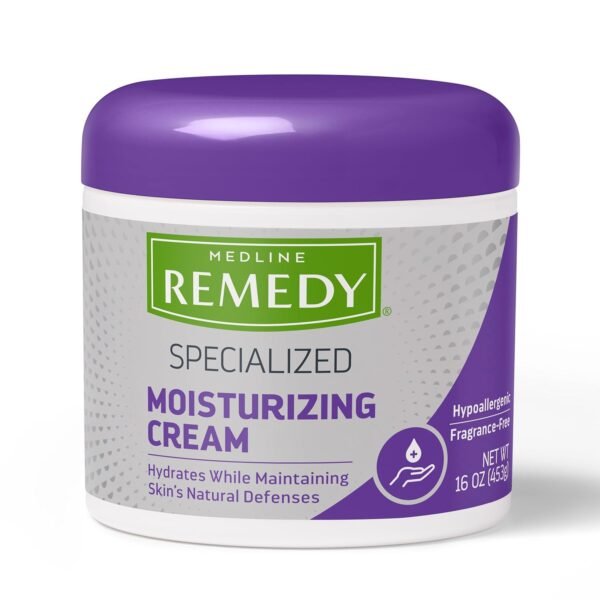 Medline Remedy Specialized Skin Cream, Fragrance-Free (16 oz), 1.5% Dimethicone, Nourishing Moisturizer for Dry Skin, Sulfate-Free, Paraben-free, Hypoallergenic Body Cream, Daily Lotion for Dry Skin