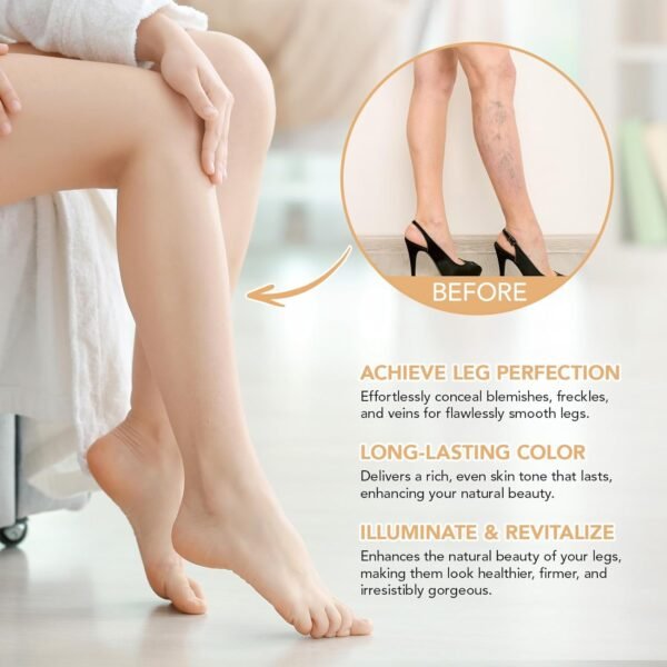 Leg Makeup Concealer, Flawless Body Cover Cream Waterproof Leg Cream, Leg Skin Tattoo Scars Concealer, Suitable for Natural, Healthy Skin Tones (#1)