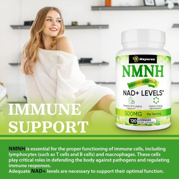 NMNH (Dihydronicotinamide Mononucleotide),NMN Supplement Alternative, 500mg per Serving NAD Supplement to Boost NAD+ Levels As We Age, NMNH for Anti-Aging, Energy, Focus, 120 Count (120 Servings)