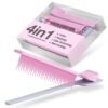 71I592PlxL._SL1500_.jpg Teasing Clip Comb (5 Pack) Hair Coloring Styling Tools for Highlights Balayage Ombré Trimming Cutting Flat Iron Guide - Straightener Straightening Comb, Pink / Gray