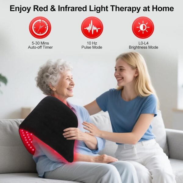 LOVTRAVEL New 31.5'' X 11.8'' LED 660nm Red Light and 850nm Near Infrared Light Therapy Devices Mat Large Wearable Pads Belt Wrap for Body Pain Relief